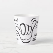 Aangepaste naam en locatie Shaka Latte Mok (Voorkant)