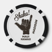 Aangepaste naam en locatie Shaka Poker Chips (Achterkant)
