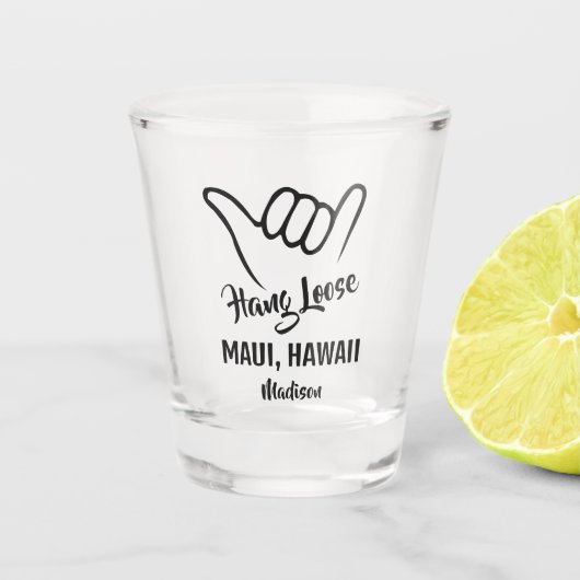 Aangepaste naam en locatie Shaka Shot Glas (Voorkant)