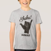 Aangepaste naam en locatie Shaka Tri-Blend Shirt (Voorkant)