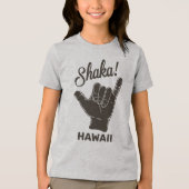 Aangepaste naam en locatie Shaka Tri-Blend Shirt (Voorkant)