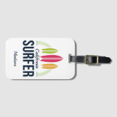 Aangepaste naam en locatie Surfer Bagagelabel (Voorkant (horizontaal))