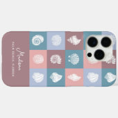 Aangepaste naam en locatie zeeschelpenpatroon Case-Mate iPhone case (Achterkant (horizontaal))