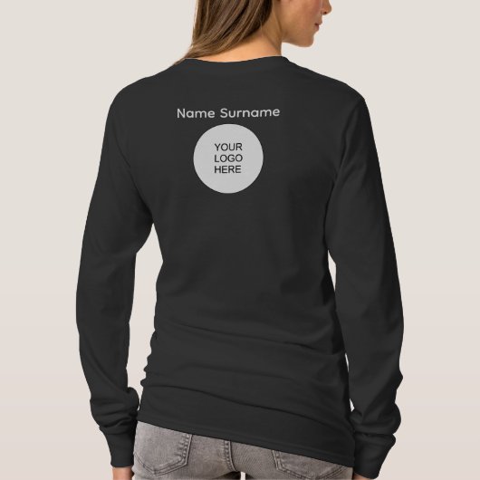 Aangepaste naam en Logo van bedrijf hier T-shirt (Achterkant)