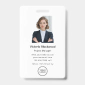 Aangepaste naam en logo van werknemer foto badge (Voorzijde)