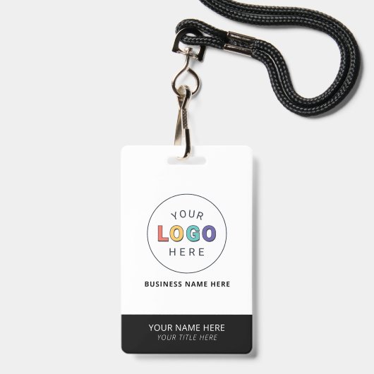 Aangepaste naam en merklogo zakelijk badge (Voorzijde met lanyard)