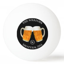 Aangepaste naam en monogram bier zwart