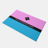 Aangepaste naam en monogram deurmat (Schuin)