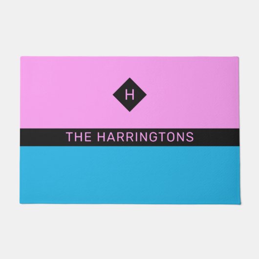 Aangepaste naam en monogram deurmat (Voorkant)