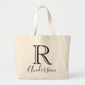 Aangepaste naam en monogram grote tote bag (Voorkant)