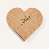 Aangepaste Naam en Monogram Hart Vormig Spiraal Notitieboek (Voorkant)