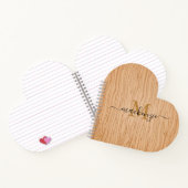 Aangepaste Naam en Monogram Hart Vormig Spiraal Notitieboek (Binnen)