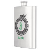 Aangepaste naam en Monogram Keltische stijl Ourobo Flacon (Links)