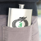 Aangepaste naam en Monogram Keltische stijl Ourobo Flacon (Voorbeeld)