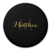 Aangepaste Naam en Monogram Keramische Knop (Voorkant)