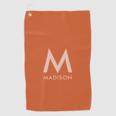 Aangepaste naam en monogram | Modern minimalist Golfhanddoek (Voorkant)