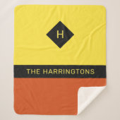 Aangepaste naam en monogram sherpa deken (Voorkant)