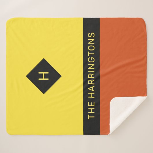 Aangepaste naam en monogram sherpa deken (Voorkant (horizontaal))