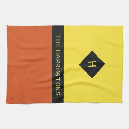 Aangepaste naam en monogram theedoek