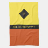 Aangepaste naam en monogram theedoek (Verticaal)