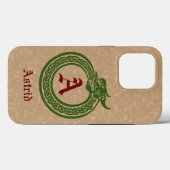 Aangepaste naam en monogrammen Celtic Style Ourobo Case-Mate iPhone Case (Achterkant (horizontaal))