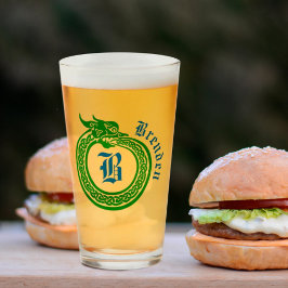 Aangepaste naam en monogrammen Celtic Style Ourobo Glas