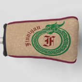 Aangepaste naam en monogrammen Celtic Style Ourobo Golfheadcover (Voorkant)