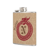 Aangepaste naam en monogrammen Celtic Style Ourobo Heupfles (Links)