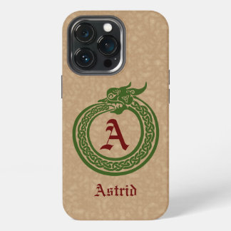 Aangepaste naam en monogrammen Celtic Style Ourobo iPhone 13 Pro Hoesje