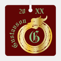 Aangepaste naam en monogrammen Celtic Style Ourobo