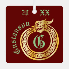 Aangepaste naam en monogrammen Celtic Style Ourobo Metalen Ornament