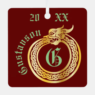 Aangepaste naam en monogrammen Celtic Style Ourobo Metalen Ornament