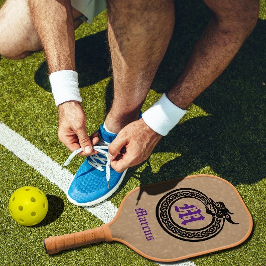 Aangepaste naam en monogrammen Celtic Style Ourobo Pickleball Paddle