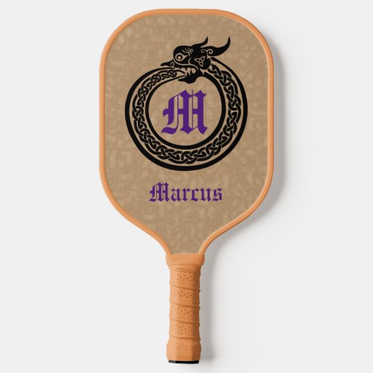 Aangepaste naam en monogrammen Celtic Style Ourobo Pickleball Paddle (Achterkant)