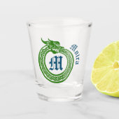 Aangepaste naam en monogrammen Celtic Style Ourobo Shot Glas (Voorkant)