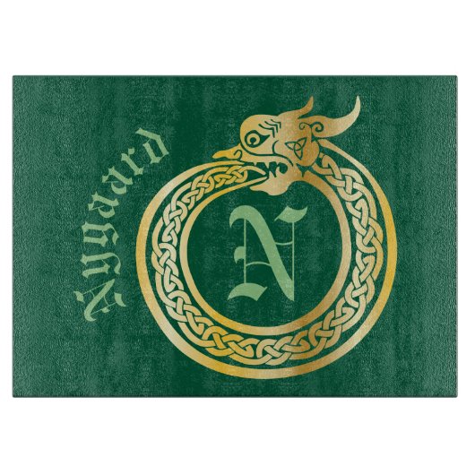 Aangepaste naam en monogrammen Celtic Style Ourobo Snijplank (Voorkant)