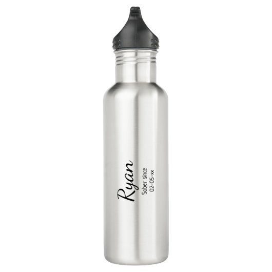 Aangepaste naam en nuchtere datumsereniteit waterfles  (Rechts)