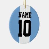 Aangepaste naam en nummer Argentinië vlag Keramisch Ornament (Rechts)
