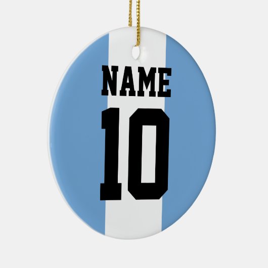 Aangepaste naam en nummer Argentinië vlag Keramisch Ornament (Rechts)