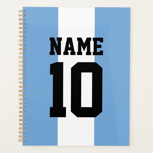Aangepaste naam en nummer Argentinië vlag Planner (Voorkant)