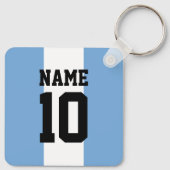 Aangepaste naam en nummer Argentinië vlag Sleutelhanger (Achterkant)