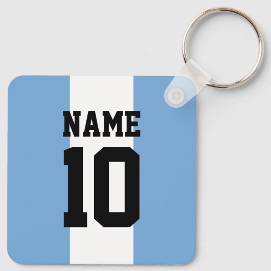 Aangepaste naam en nummer Argentinië vlag Sleutelhanger (Achterkant)