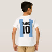 Aangepaste naam en nummer Argentinië vlag T-shirt (Achterkant volledig)