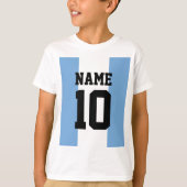 Aangepaste naam en nummer Argentinië vlag T-shirt (Voorkant)