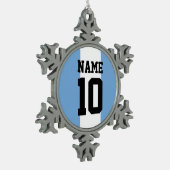 Aangepaste naam en nummer Argentinië vlag Tin Sneeuwvlok Ornament (Links)
