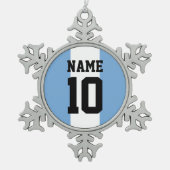 Aangepaste naam en nummer Argentinië vlag Tin Sneeuwvlok Ornament (Voorkant)