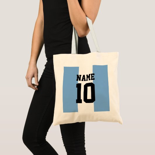 Aangepaste naam en nummer Argentinië vlag Tote Bag (Voorkant (product))