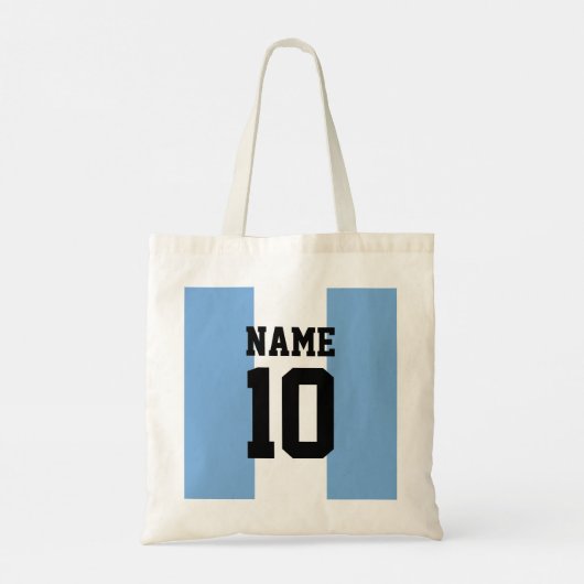 Aangepaste naam en nummer Argentinië vlag Tote Bag (Achterkant)