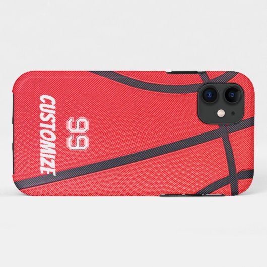 Aangepaste naam en nummer Basketbal Case-Mate iPhone Case (Achterkant (horizontaal))