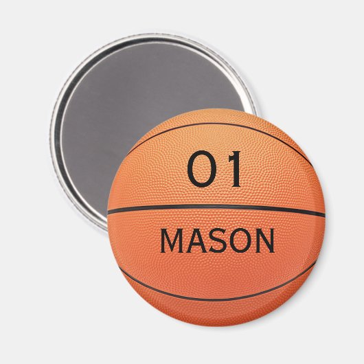 Aangepaste naam en nummer Basketball Magnet (Voorkant / Achterkant)